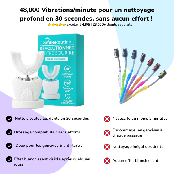 Réparez & illuminez votre sourire, sans effort avec notre Brosse à dent 360°